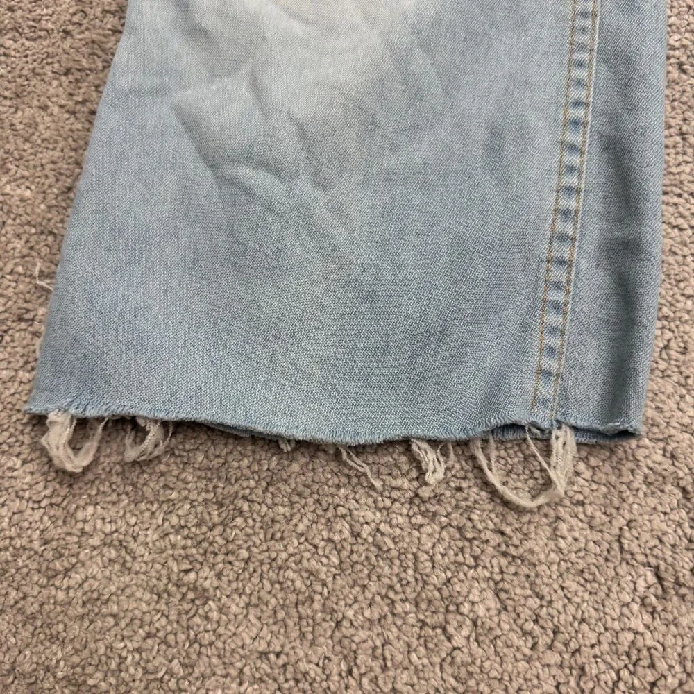 Levi's Vintage Y2K 2001 Light Wash Crop Denim Jeans Mens 34x30 Straight Leg